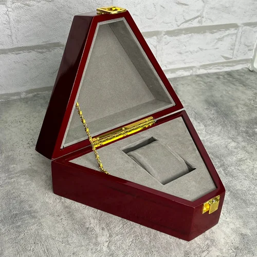 جعبه ساعت چوبی لوکس وارداتی مدل مثلثی 15✖21 COD 1309